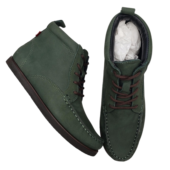 Marc JosephNIB Gramercy Forest Green Leather Preppy High Top Booties Boy's 3